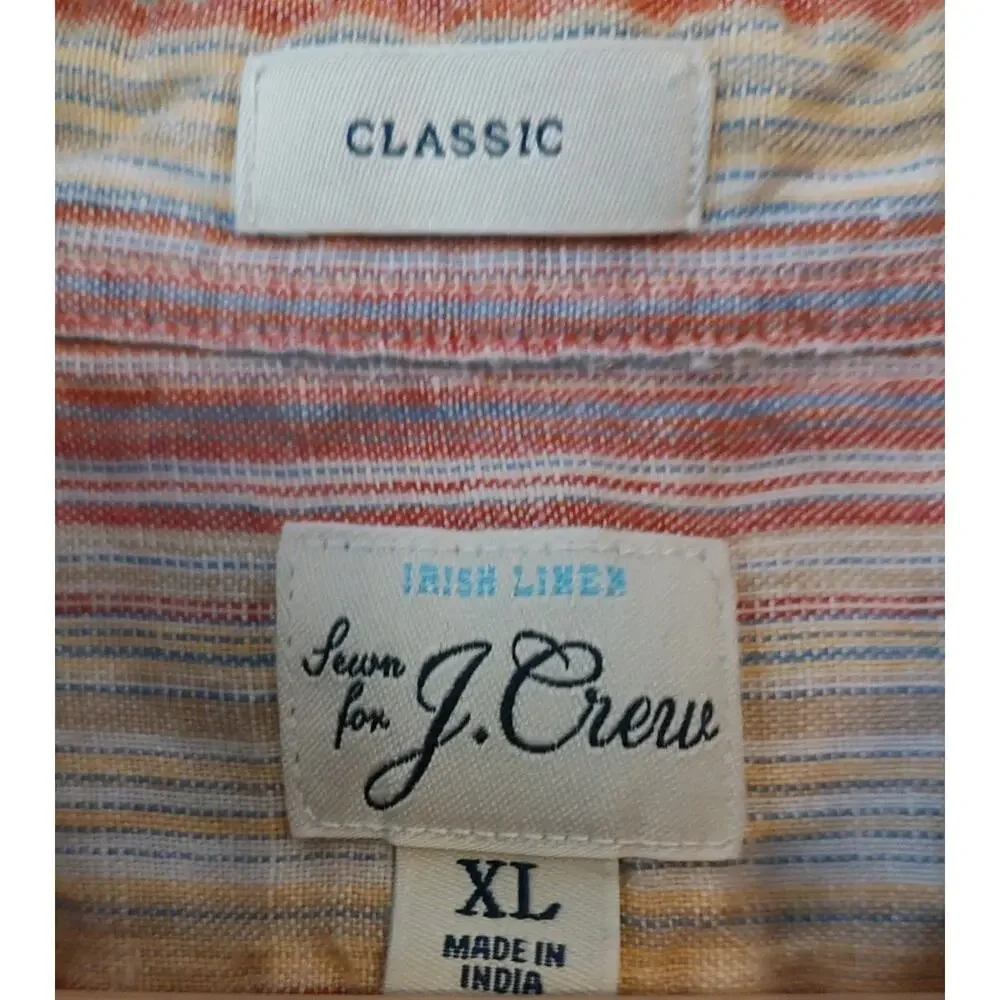 Men's J. Crew Shirt Baird McNutt Irish Linen Classic Button Down Pocket - XL